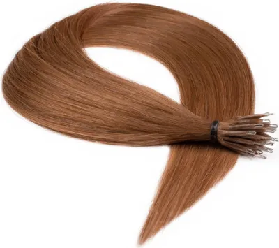 Produktbild von hair2heart Premium Nanoring Extensions Echthaar glatt - 25 Strähnen 0.8g 40cm 8/03 hellblond natur-gold