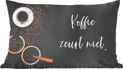 Produktbild von MuchoWow® Zierkissen Sofakissen Wohnzimmer Dekokissen 50x30 cm Zitate - Kaffee nörgelt nicht - Sprichwörter - Kaffee - Wohnzimmerdekoration - Polster mit Photo