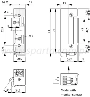 Produktbild von Dorma Fire 447 RR Elektrotüröffner mit Monitoringfunktion 12 V DC