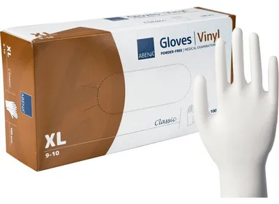 Produktbild von Vinyl-Handschuhe Classic, Puderfrei, Transparent, Gr. XL    | Packung (100 Stück)