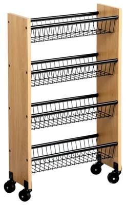 Image de Chariot de service Kesper, chariot à roulettes, étagère de cuisine étroite, 4 niveaux, 45x17x77 cm, métal