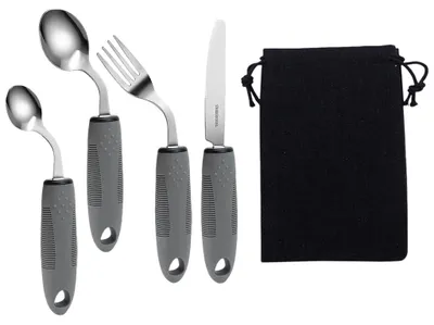 Produktbild von Omgoods – Gewichtetes Besteck-Set für Parkinson-Patienten, 4-teilig