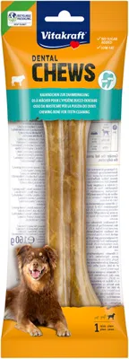 Produktbild von Vitakraft Chews Hundesnack, 21 cm, Kauknochen aus Rinderhaut, unterstützt Zahnpflege, für große Hunde