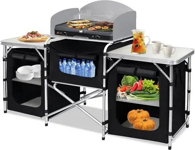 Produktbild von Famanu Campingküche mit Aluminiumrahmen und Stauraum - Faltbar