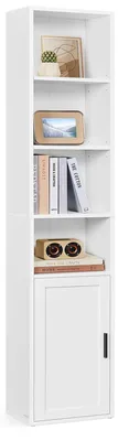 Produktbild von Bücherregal - LBC401 freistehendes Regal mit 6 Ebenen - Offene Aufbewahrung - Minimalistischer, moderner Stil - Holzwerkstoffplatten - Montage erforderlich - Weiß