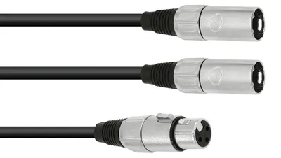 Zdjęcie produktu dla Omnitronic 30225204 Kabel audio 1 m XLR (3-pin) 2 x XLR (3-pin) Czarny (30225204)