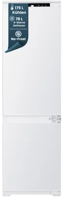 Produktbild von homeX CFBN2531E Einbaukühlschrank mit Gefrierfach No Frost, Einbau Kühl Gefrierkombination, 178cm hoch, 253 Liter, 37 dB