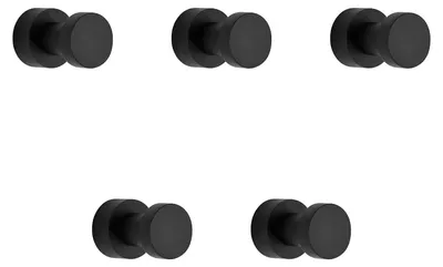 Productafbeelding van Set van 5 handdoekhaken, zelfklevende metalen haken voor badkamer en keuken, roestbestendig en eenvoudig te monteren