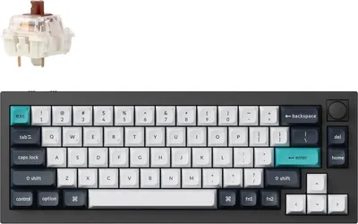 Produktbild von Keychron Q2 Max QMK/VIA Kabellose Mechanische Tastatur, QWERTY US, Knob, Carbon Black, Gateron Jupiter Brown Q2M-M3
