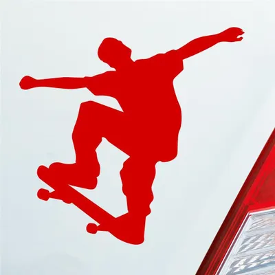 Produktbild von Auto Aufkleber Skater Skaten Sport Tuning Ollie 10x10 cm Rot Sticker Heckscheibenaufkleber