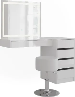 Obrázek produktu pro Toaletní stolek Vicco Sherry Bílá/bílý vysoký lesk 120 cm 4 díly, Model 57727