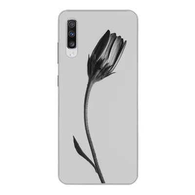 Produktbild von MuchoWow® Handyhülle Schutzhülle Hülle für Samsung Galaxy A70 Pflanze - Makro - Schwarz - Weiß Silikon Softcase Handy Hülle - Schutzhaube