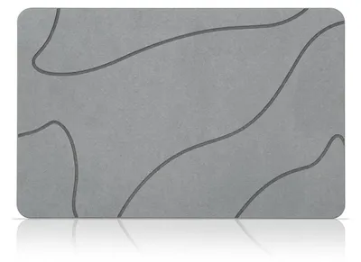 Produktbild von Kieselgur-Badematte, rutschfest, Duschmatte, Badematte, schnelltrocknend, Bodenmatte aus 100 % Naturstein, Badematte 60 x 39 cm, super saugfähige Badematte, Badvorleger