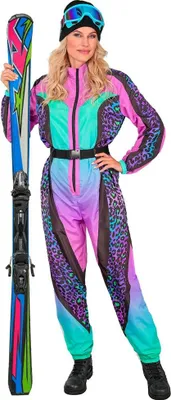 Produktbild von Skifahrer Damenkostüm buntes Leopardenmuster