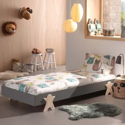 Produktbild von Dream Tree Kinderbett 90 x 200 cm Smiley Grau