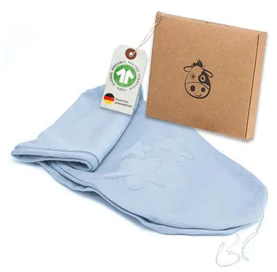 Produktbild von Minky Mooh® Stillkissenbezug 190 cm aus Baumwolle – Bezug für Still-, Schwangerschafts- & Seitenschläferkissen – Blau