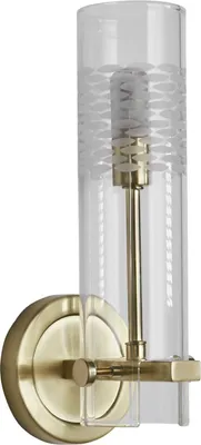 Immagine prodotto di Lampada a specchio in metallo vetro G9 IP44 alta 28,5 cm in ottone Moderna lampada da parete bagno