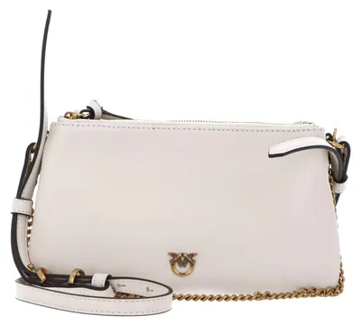Produktbild von PINKO Umhängetasche Double Mini Vitello Morbido White + White + Antique Gold weiß