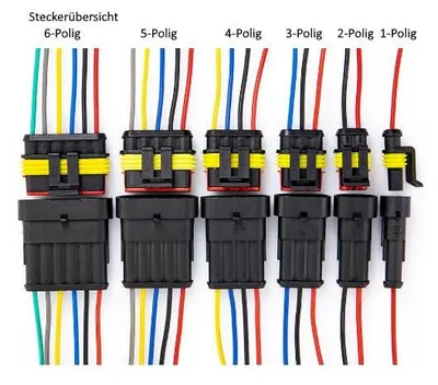 Produktbild von 5-pin Verbindungsstecker wasserdicht, Stecker und Fassung