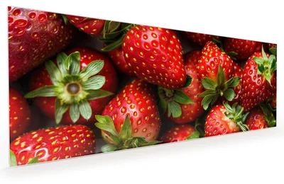 Produktbild von Küchenrückwand Spritzschutz Glas mit Motiv Frische Erdbeeren 40 x 40 cm