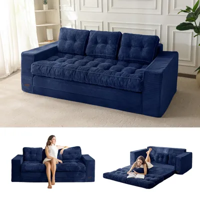 3-Sitzer Schlafsofa 190 cm Cord mit Liegefläche 101x196 cm