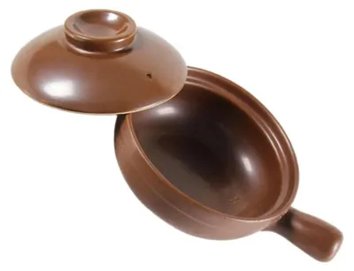 Image de Casserole coréenne avec couvercle, en céramique, idéale pour les soupes, couleur beige clair, dimensions : 21,5 x 18 cm