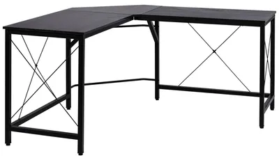 Produktbild von Computertisch L-Form Eckschreibtisch, Winkelschreibtisch, Mdf, Schwarz, 150X150X76Cm