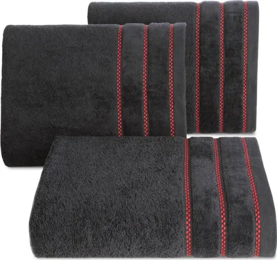 Zdjęcie produktu dla Ręcznik Dona 50x90 cm czarny bawełna frotte z elegancką bordiurą