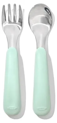 Produktbild von Oxo Tot Kinderbesteck mit dicken, rutschfesten Griffen und Rollschutz-Funktion, Opal