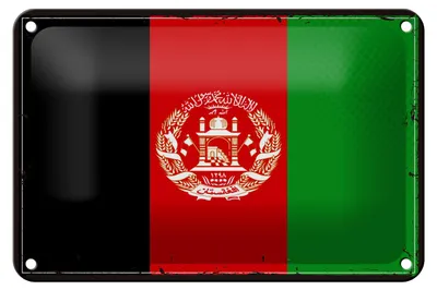 Produktbild von Blechschild Flagge Afghanistans 18x12cm Retro Afghanistan