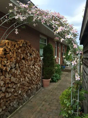Produktbild von WANDROSENBOGEN HOLLAND Rund Gesamtbreite 1,40 m Verzinkt Gardendeko Pergola Metallrosenbogen Gartenbogen Rosensäule Pergola Gartendeko Rose Arches