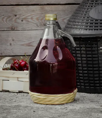 Produktbild von Weinballon 3 L Glasballon Gärballon Untersetzer aus Stroh Wein Ballon