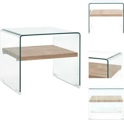 Zdjęcie produktu dla vidaXL Stolik kawowy przezroczysty 50×50×45 cm szkło hartowane - Stoliki kawowe