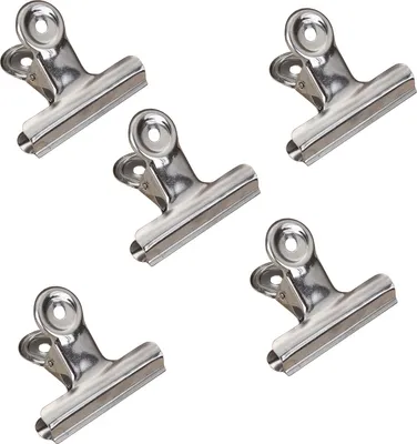 Produktbild von 5 Stück kleine Verschlussclips Metall | 63mm Tüten Clips | Brief Klammern aus Edelstahl mit starker Federkraft | Lebensmittelbeutel Verschlussklammern | Metallklemmen für ein luftdichtes Abschließen
