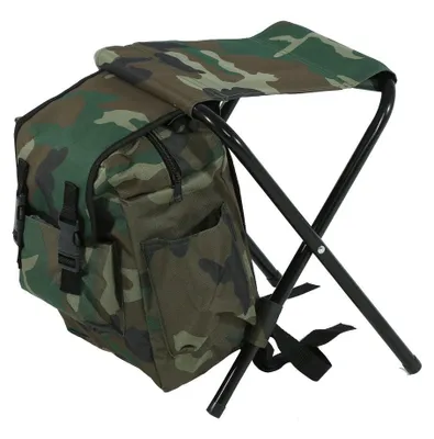 Produktbild von Faltbarer Rucksackstuhl - Tragbarer Campingstuhl mit Kühlbox und Aufbewahrungstasche