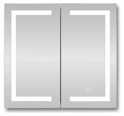Obrázok produktu pre SensaHome zrkadlová skrinka s LED osvetlením - Kúpeľňová skrinka - 3 farby LED - 60 x 65 cm