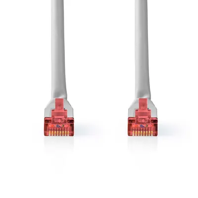 Image de Nedis Câble réseau CAT6 - RJ45 mâle - RJ45 mâle - SF/UTP - 15.0 m - rond - PVC - gris - Étiquette