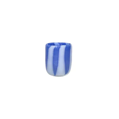 Productafbeelding van Pomax Cannes vaas en windlicht van glas, blauw, diameter 7 cm, hoogte 8 cm