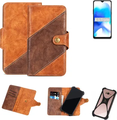 Produktbild von K-S-Trade Handyhülle Schutzhülle Bookstyle Case Wallet-Case kompatibel mit Blackview A80s Cover Klapphülle Kantenschutz Smartphone dunkelbraun