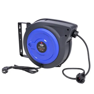 Produktbild von Kabeltrommel automatisch 230V 15m + 1m 1,5mm² Anschluss Verlängerungskabel Kabel