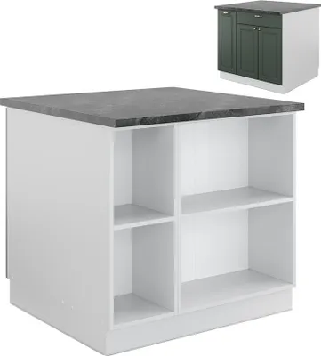 Obrázok produktu pre Kuchynský ostrovček Vicco Fame-Line Vidiecky dom zeleno-zlatý/biely 90 cm so zásuvkou, bez pracovnej dosky, Model 38711