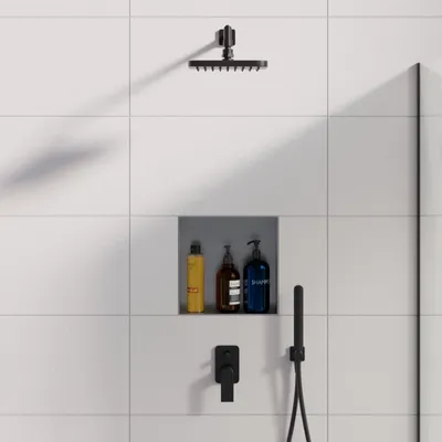 Produktbild von DIY Duschnische 30x30cm Edelstahl gebürstet rahmenlos Unterputz Montage Duschregal Wand Ablage