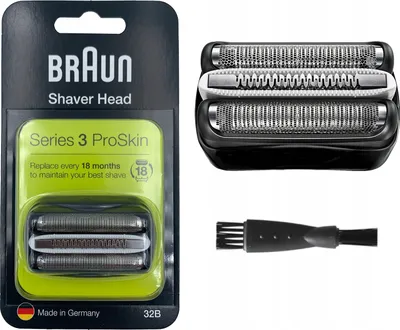 Produktbild von Braun Scherfolie Klingenblock 32B Serie 3 Ersatzteil Rasierer Set Schwarz