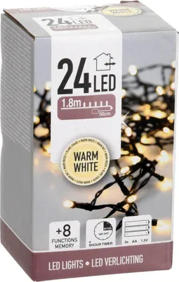 Produktbild von Girlande mit 24 LEDs mit Batterien, Warmweiß, 2,30 m