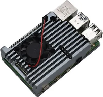 Produktbild von Armor Gehäuse mit Lüfter für Raspberry Pi 4 - verschiedene Farben : Grau Farbe: Grau