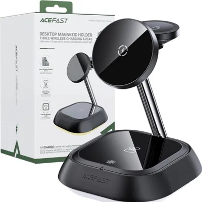 Immagine prodotto di 3W1 Acefast E16 15W Stazione di ricarica induttiva per telefono/portatili/orologio - nero