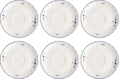 Produktbild von Villeroy & Boch VIEUX LUXEMBOURG 6er Set Espressountertassen weiß blau Porzellan