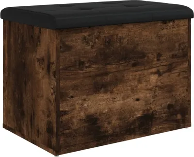 Zdjęcie produktu dla vidaXL Ławka ze schowkiem dąb wędzony 62x42x45 cm materiał drewnopochodny