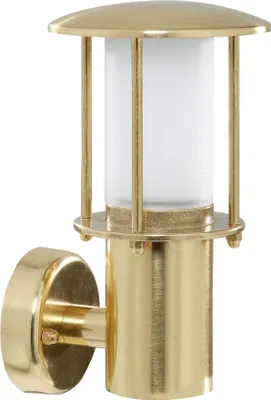 Produktbild von Wandleuchte außen Messing Glas E14 IP53 22 cm hoch in Weiß Maritim Wandlampe