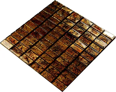 Immagine prodotto di Mosaico in vetro marrone "BOROSSO BRICK", mosaico decorativo ambrato, mosaico marrone